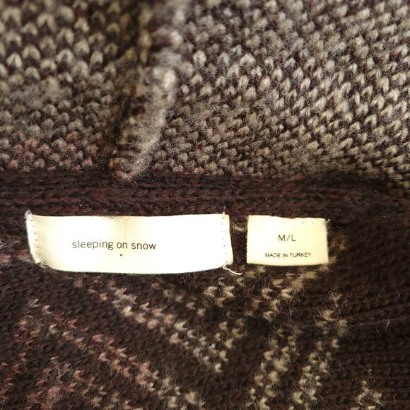 Anthropologie Sleeping on Snow Mabli Wool Blend Sweater Vest Brown M/L - Picture 11 of 12